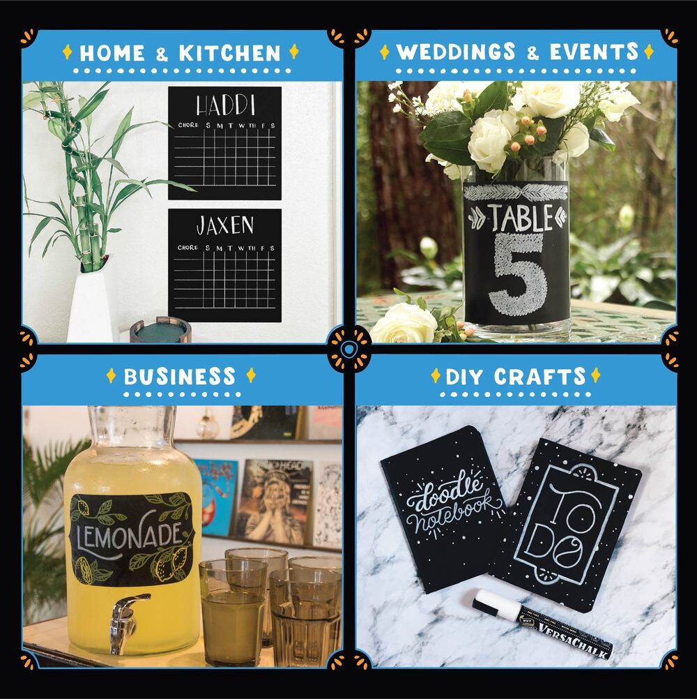 VersaChalk White Liquid Chalk Markers for Chalkboard, Set of 2, 3mm and 5mm Tips Combo Set