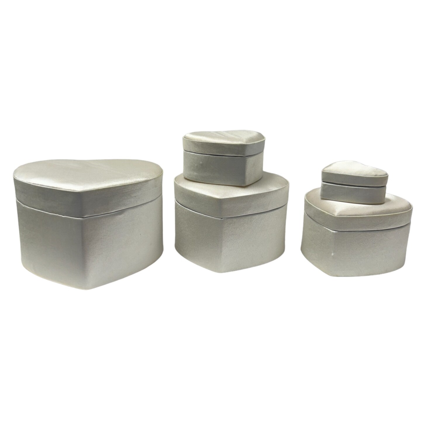 Nested Heart-Shaped Keepsake Box Set - Ivory / 5 pc. Set