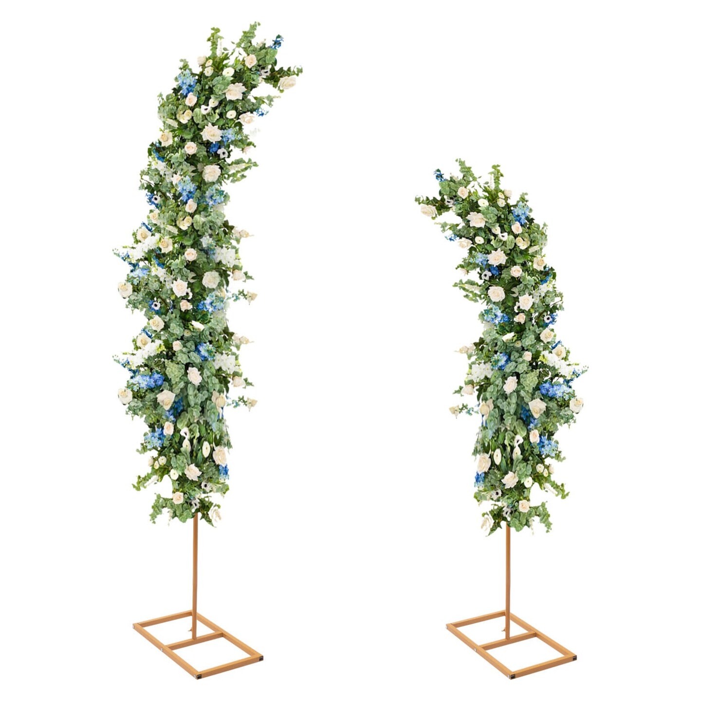 Set of 2 Gold Metal Wedding Arch Stands for Party Backdrop Decor
