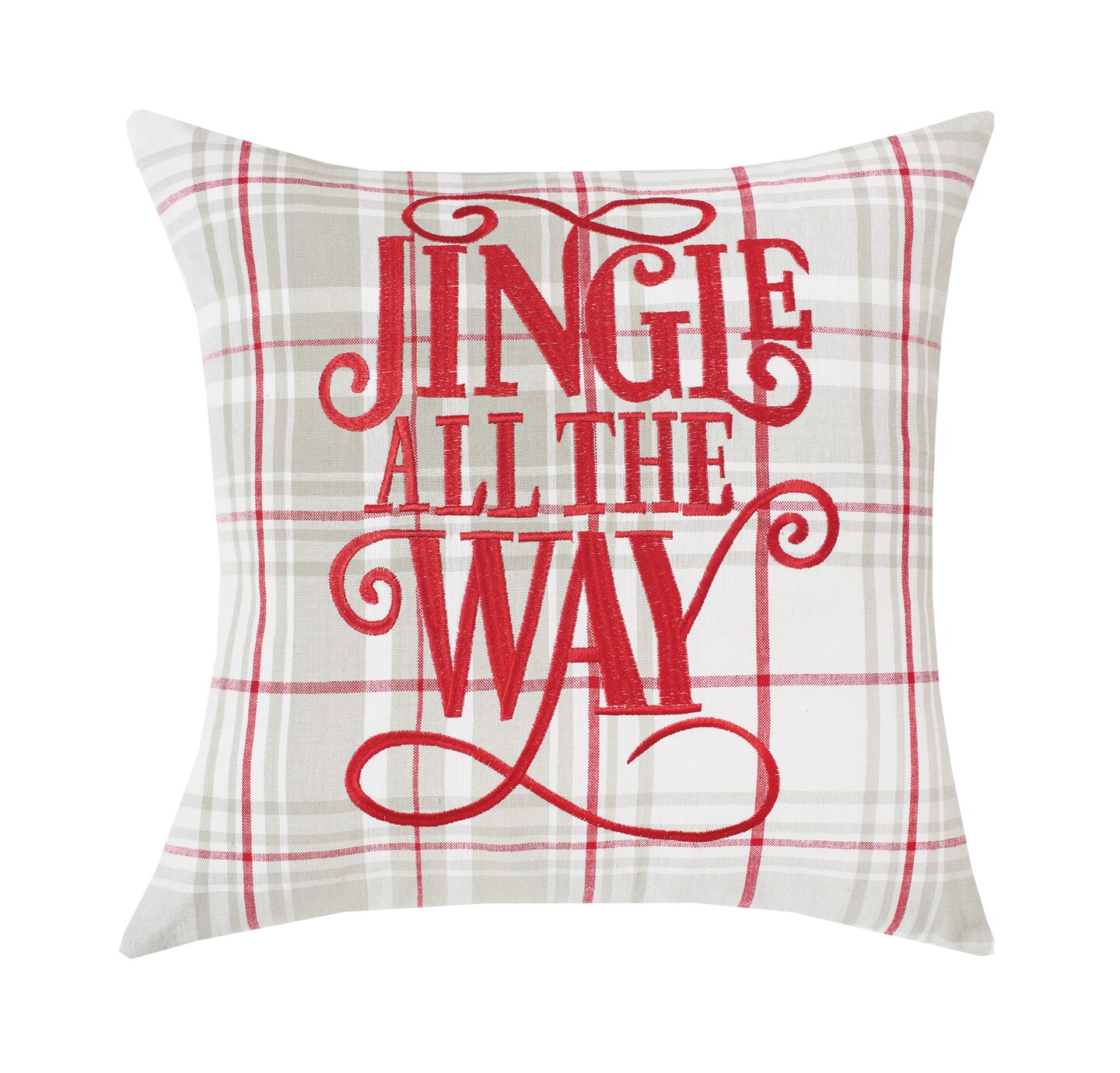 18&#x22; x 18&#x22; Jingle All The Way Printed Christmas Throw Pillow