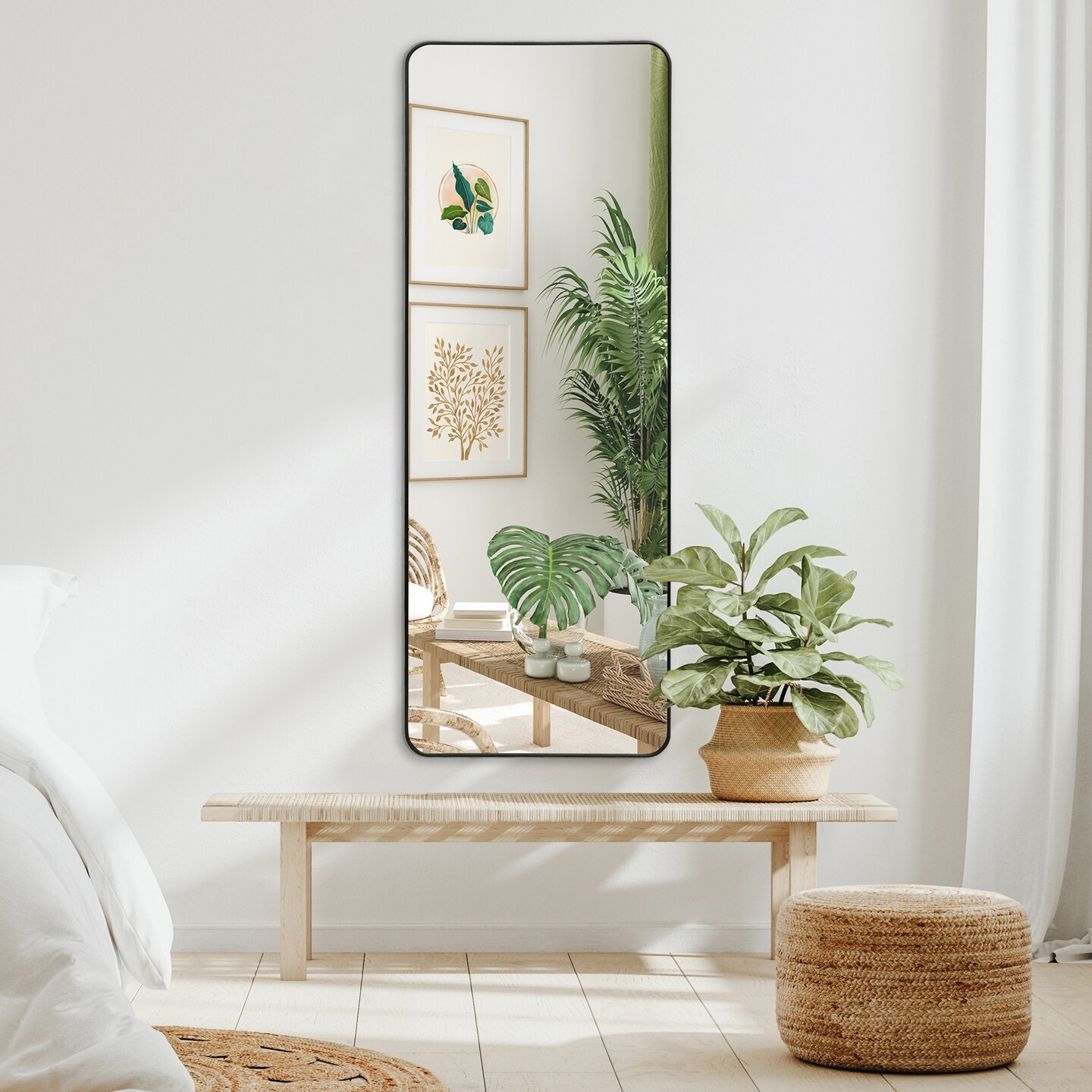 Americanflat Framed Round Mirror - Circle Mirror for Bathroom, Bedroom, Entryway, Living Room - Large Black Circle Mirror for Wall Décor