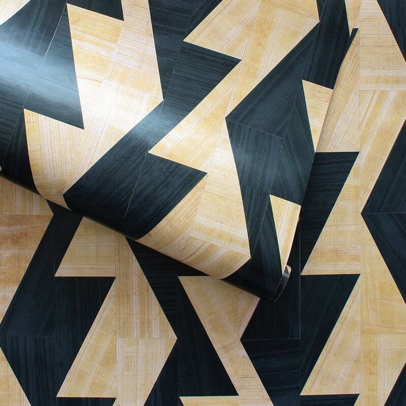 Tempaper Aztec Geo Peel and Stick Peel and Wallpaper Tiger Stripe Black/Tan