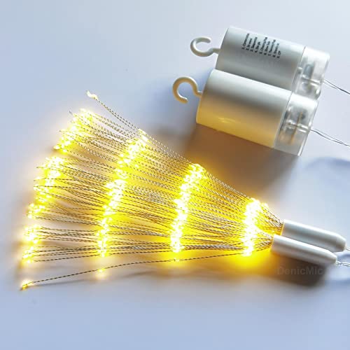 4 Pack Starburst Lights 120 LED 8 Mode Battery Operated Chandelier Star Lights with Remote, Hanging Christmas Decorations Indoor