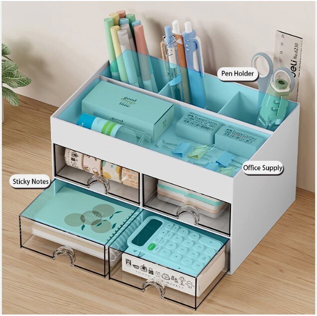 Desktop Storage Organizer with 4 Drawers