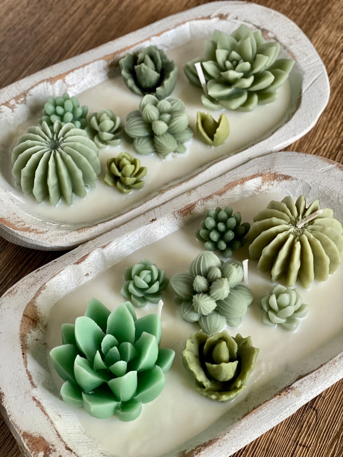 食器 candle Arizona Dream Scented Cactus Garden Candle in Wooden Bowl