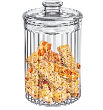 Cookie Jar, Apothecary Jars, Clear Cookie Jars for Christmas, Halloween, Candy Buffet, Office Desk, Party Table, Nuts, Cookies, Chocolate, Coffee Pod, Tea
