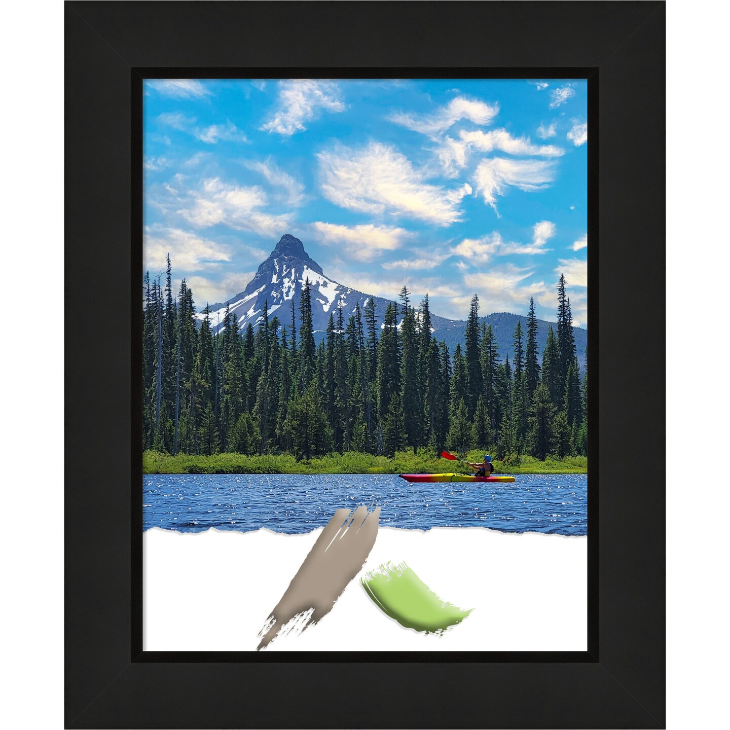 Midnight Black Narrow Wood Picture Frame
