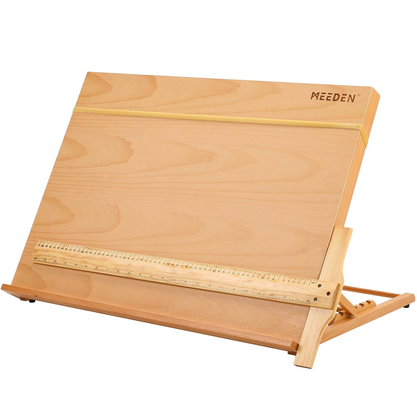 MEEDEN Large Studio Artist Drawing &#x26; Sketching Board, Adjustable Beechwood A2 Sketchboard for Students, Beginners &#x26; Artist- Wood Desktop Easel Board with T-Square, 25-5/8&#x22; X 19&#x22;