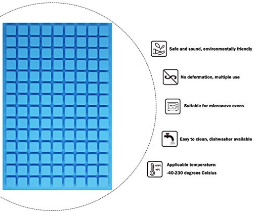 Square Candy Molds Silicone Molds for Hard Candy, Gummy, Caramels, Chocolate, Ganache, Ice Cubes, 252 Cavity