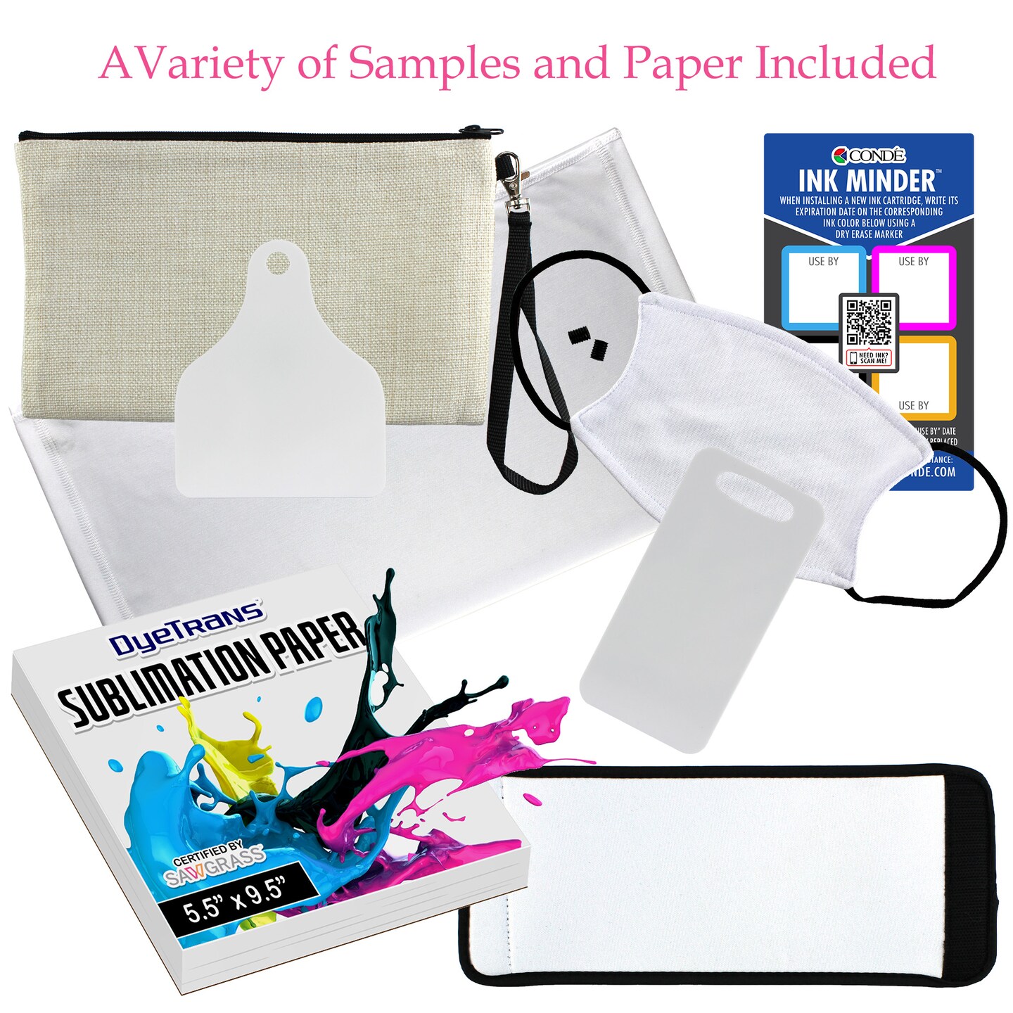 Sawgrass SG1000 Sublimation Printer with Choice of SubliJet UHD Install Kit. Bundle for Sublimation Blank Printing. Includes Samples, Subli Ink, Bypass Tray, Heat Tape & Dispenser, Beginners Guide, & Paper.