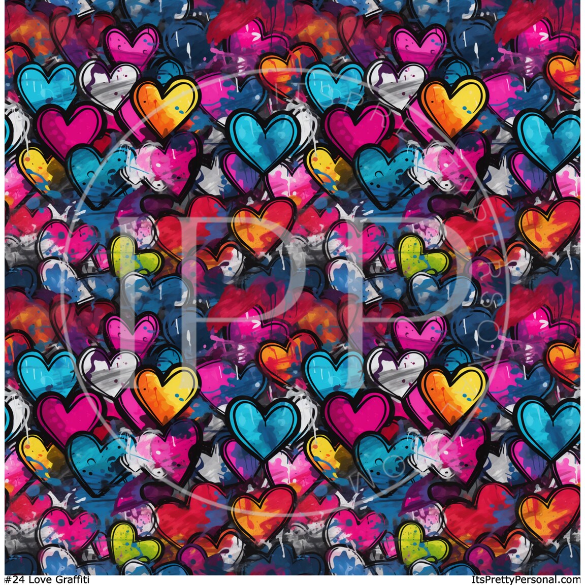 #24-Love Graffiti - 12x12 Pattern Vinyl