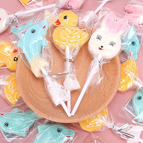 100 Pieces Silver Lollipop Cake Pop Treat Bag Set Including Parcel Bags, 100pcs Papery Treat Sticks, 100pcs Colorful Metallic Twist Ties for Making Lollipops, Cake Pops, Candies, Chocolates and Cookies