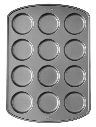 12 Cavity Perfect Results Premium Non-Stick Bakeware Muffin Top Pan - The Shallow Baking Cups Make Perfect Muffin Tops, Drop Cookies or Whoopie Pie Shells, , Steel