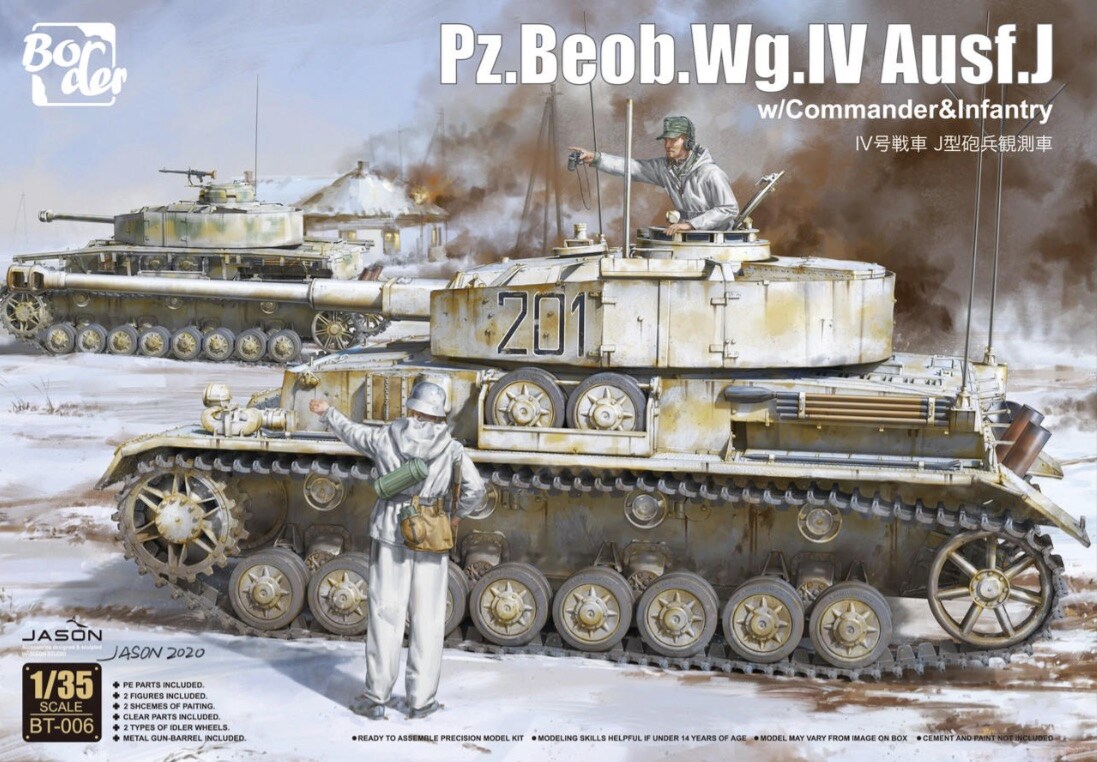 Border  1/35 Border Model Panzer Pz.Beob.Wg.IV Ausf.J (with Commander &#x26; Infantry Figure) Plastic Model
