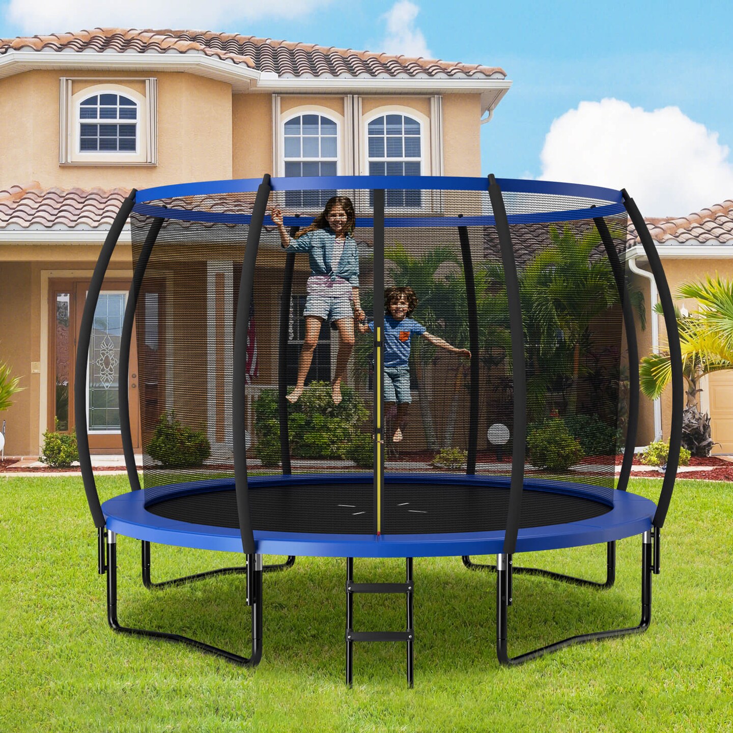 12FT ASTM Approved Recreational Trampoline with Ladder