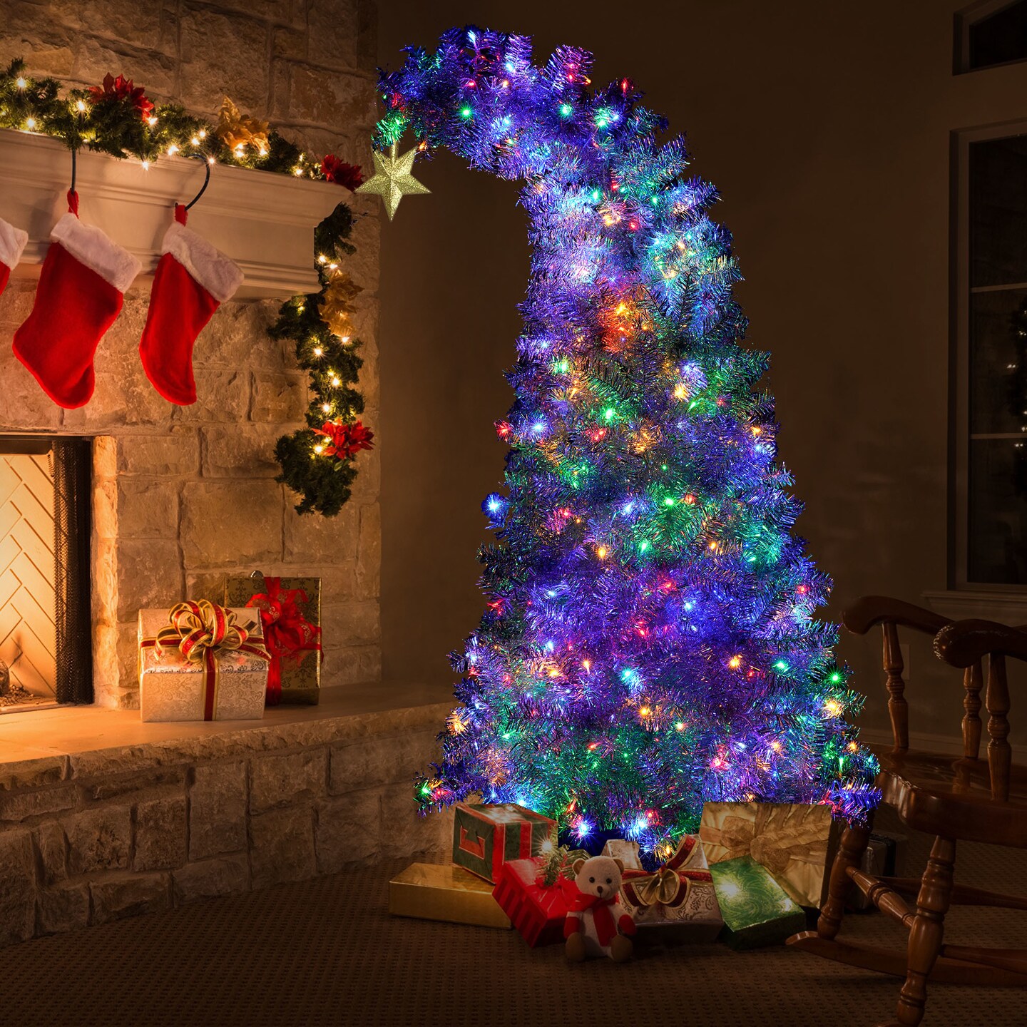 thumbnail image 2 of Light Up Your Holidays With This 6 Ft Cascading Outdoor Christmas Tree – White Lights Included 2 of 6