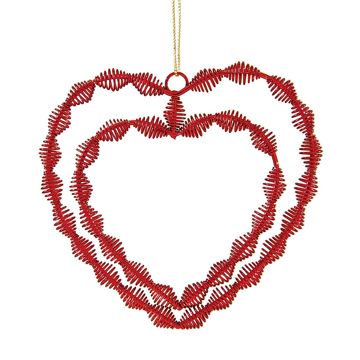 Red Twisted Double Hearts Valentine's Day Collectible Wall Hanging Ornament 4" x 5"