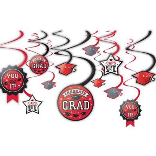 Graduation Red Swirl Decorations | Michaels