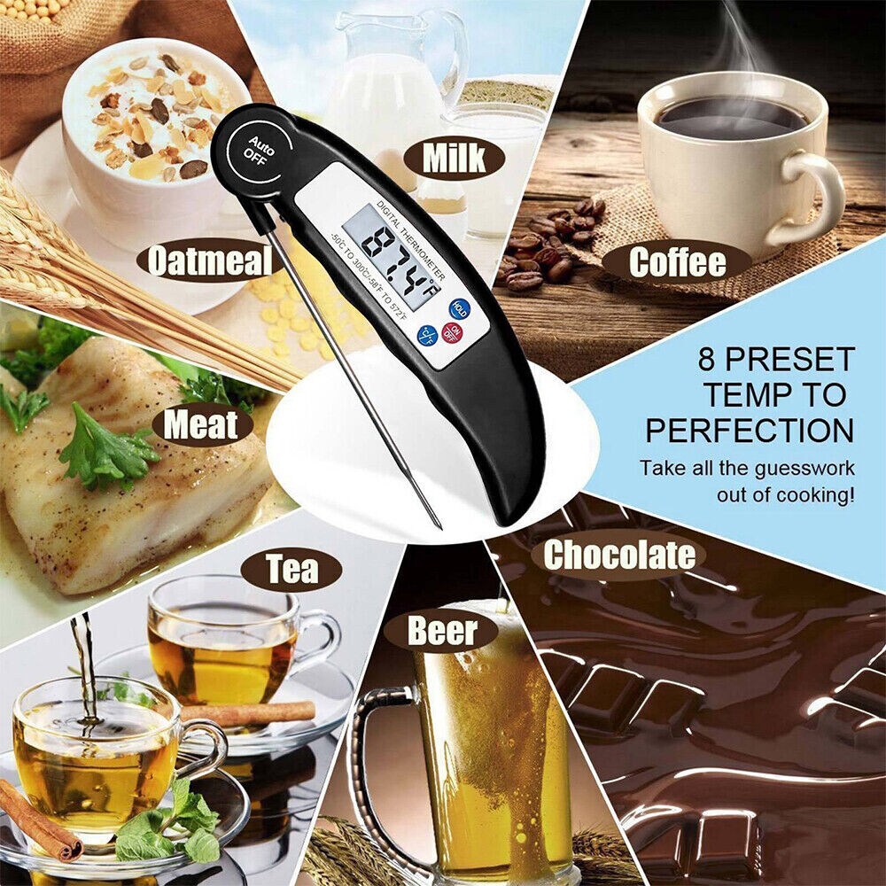 Collapsible LCD Digital Food Thermometer