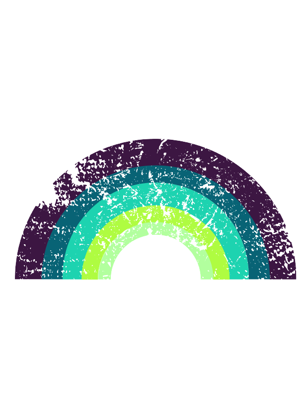 Rainbow Blue Green Ombre Distressed WaterResistant Vinyl Sticker in