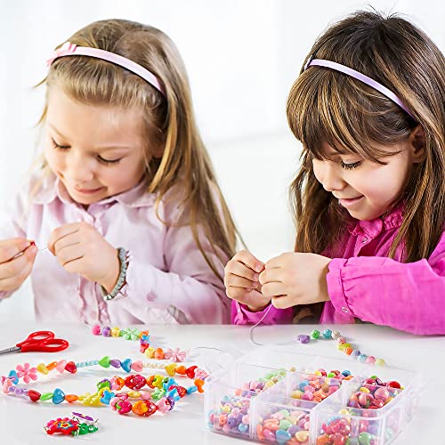 1100 Jewelry Making Kit Includes Scissor, String, Instruction and Accessories for Bracelet Making, Toys for Girls by Inscraft
