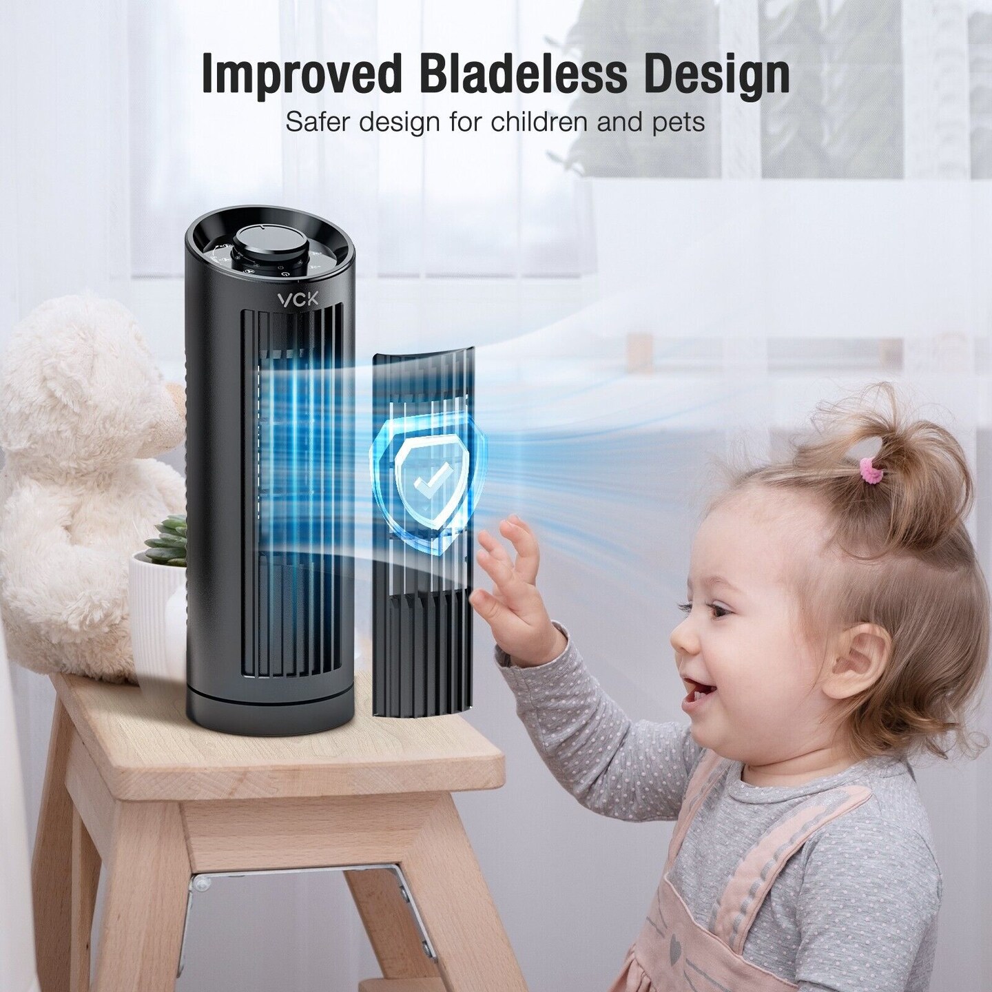 13 Inches Electric Oscillating Tower Fan Bladeless