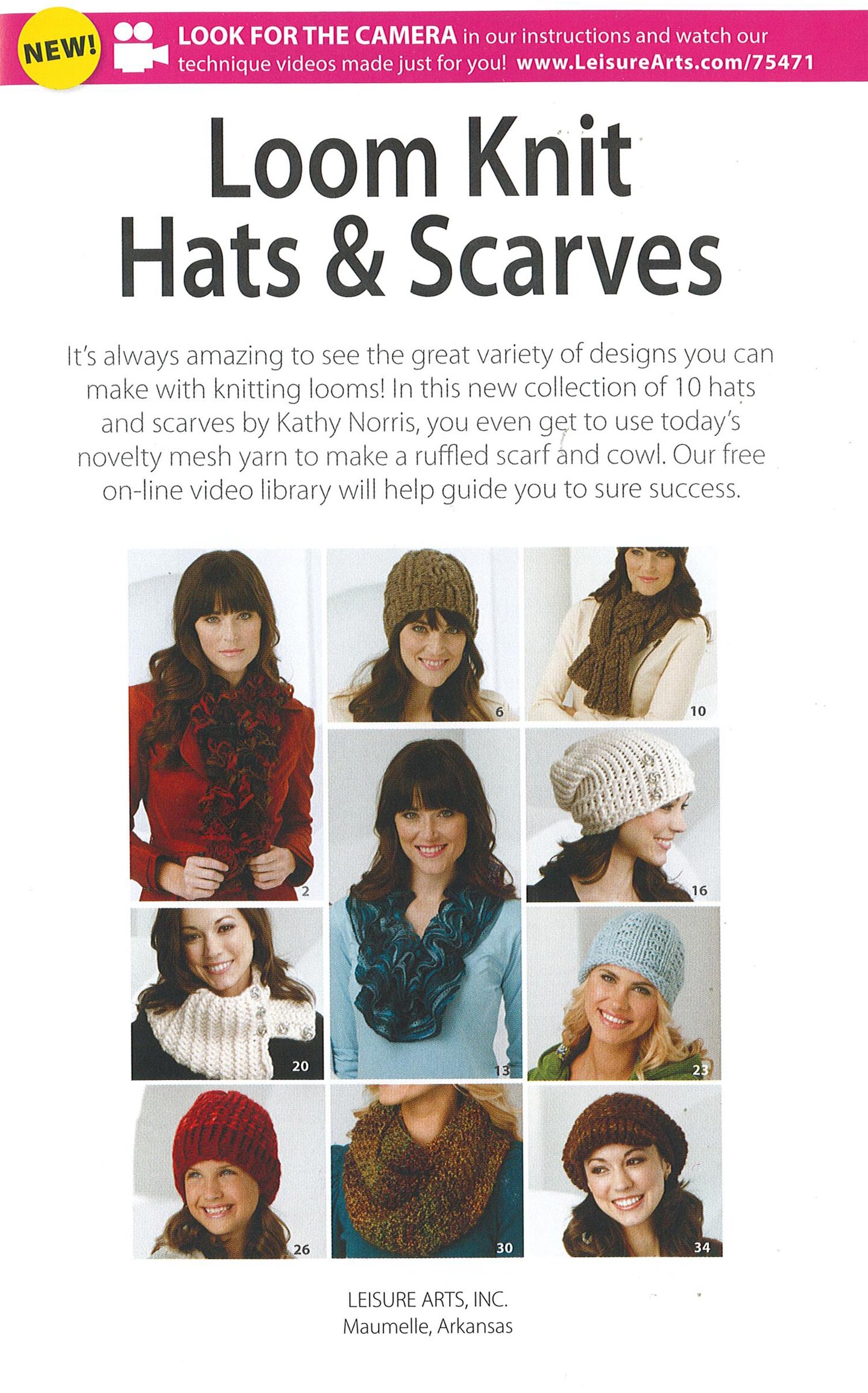 Leisure Arts Loom Knit Hats and Scarves Knitting Book