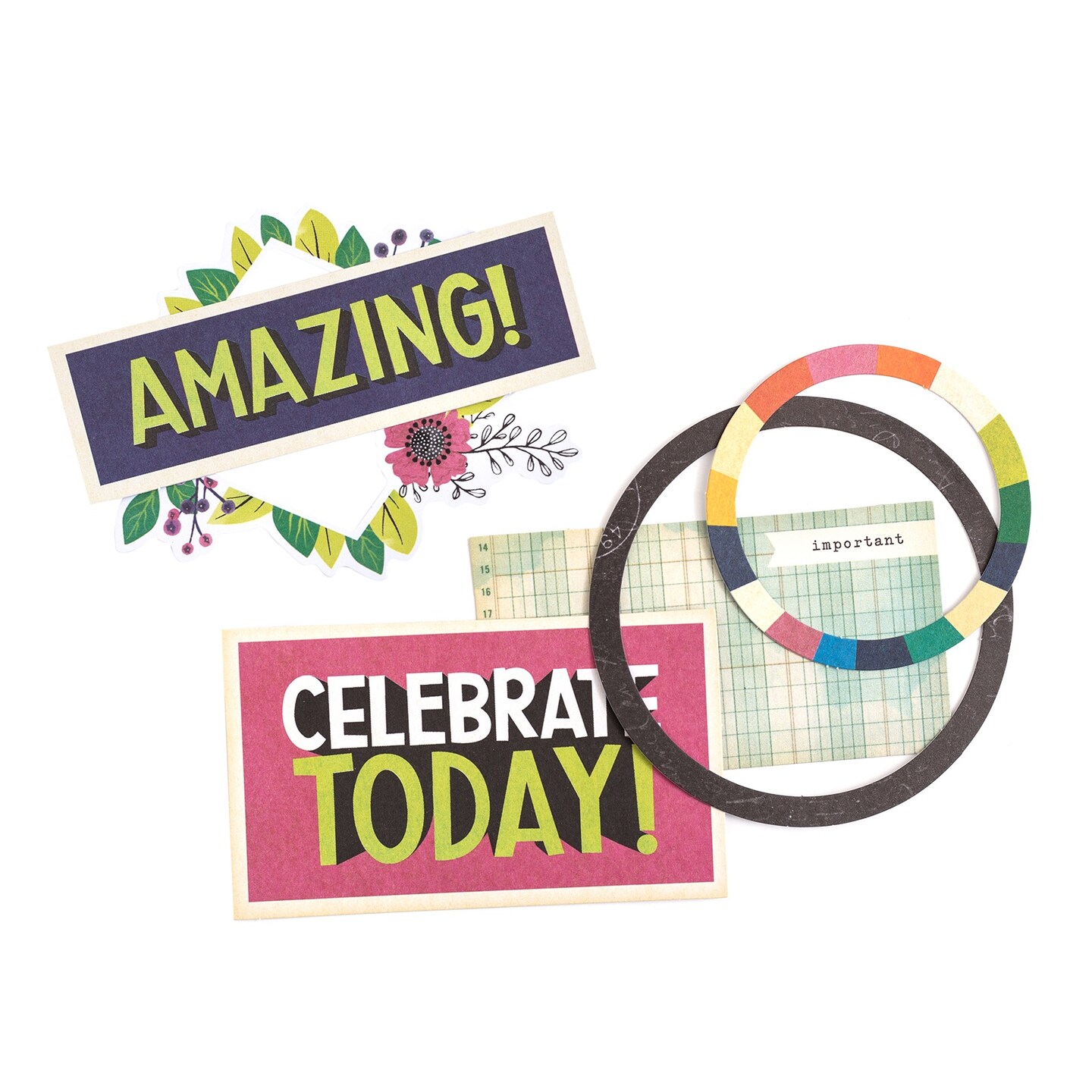 Vicki Boutin Color Kaleidoscope Ephemera Die-Cuts 50/Pkg-Cardstock Frames & Journaling