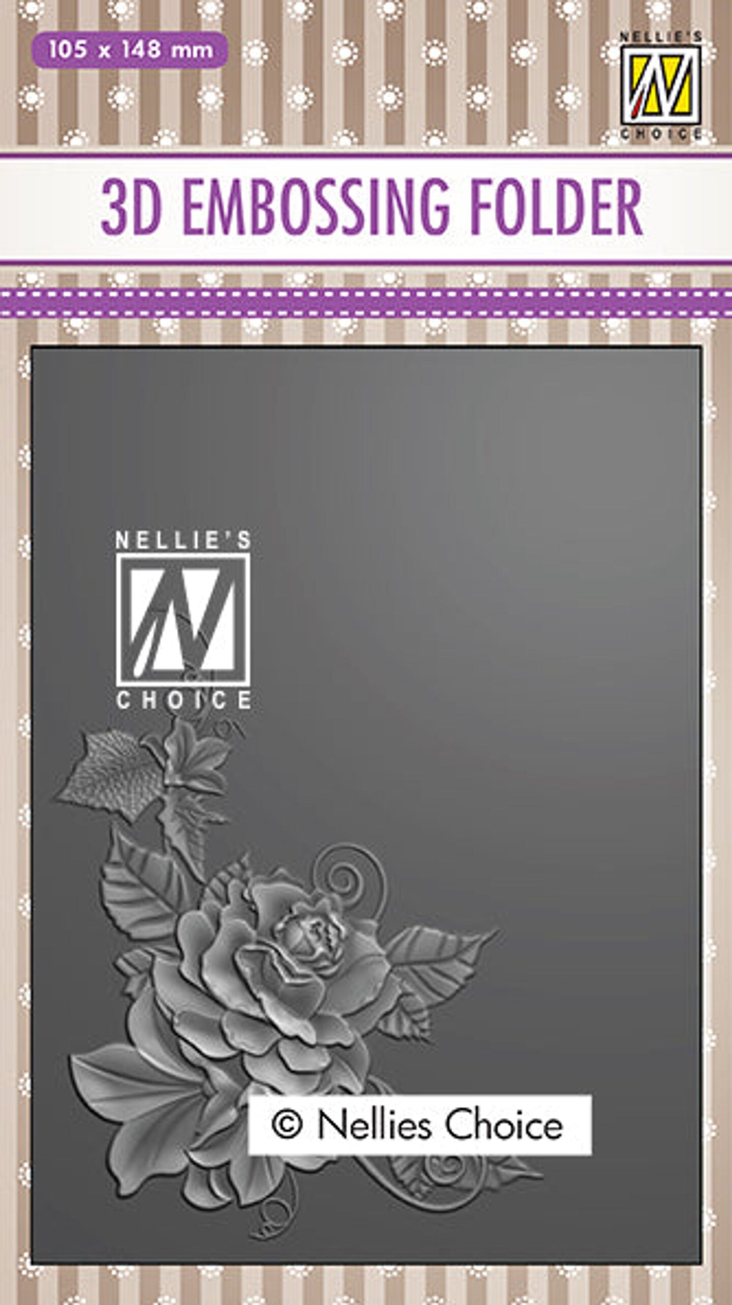 Nellie&#x27;s Choice 3D Embossing Folders Rose Corner 2