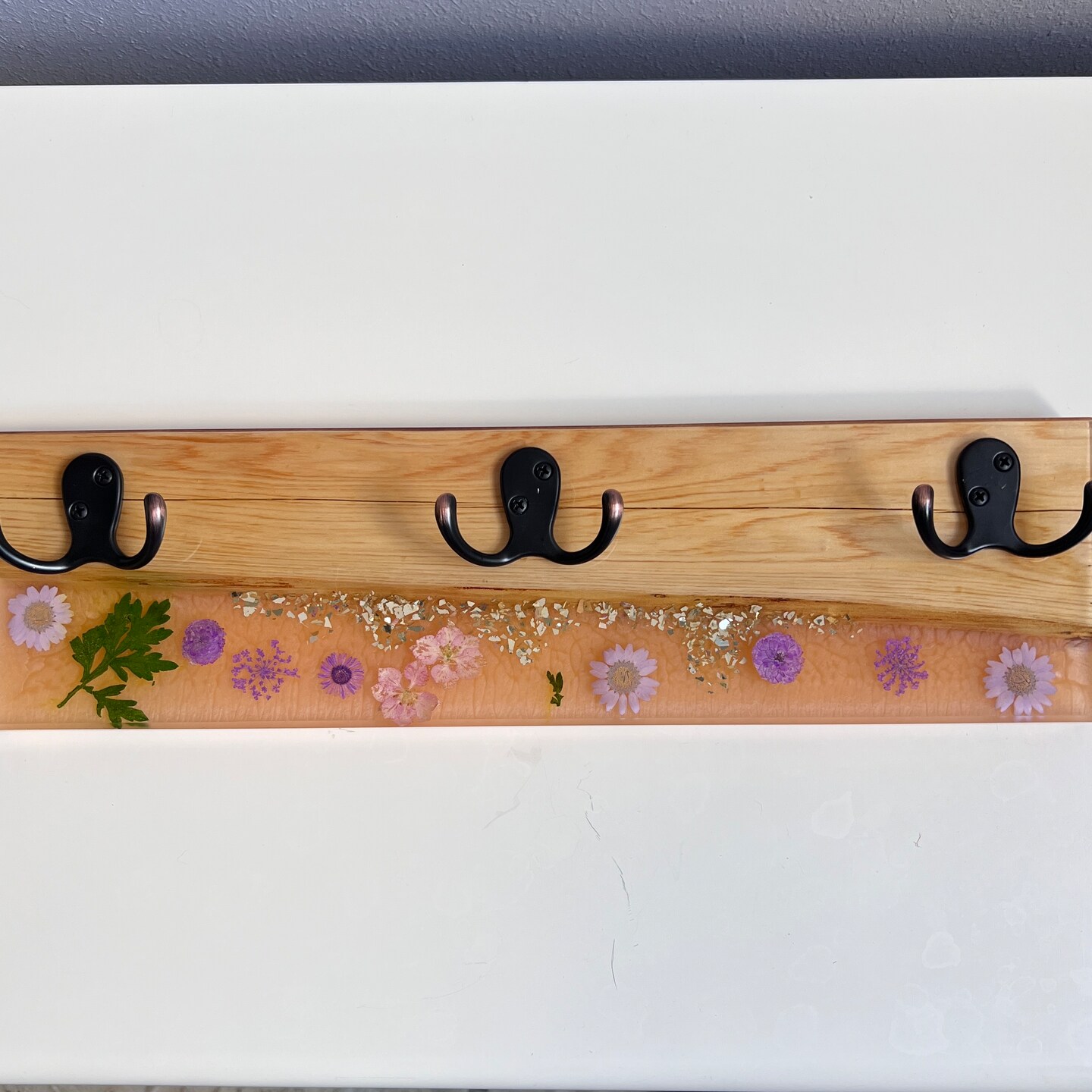product name is Wall Rack of Cedar and Pink Caramel Tinted Resin