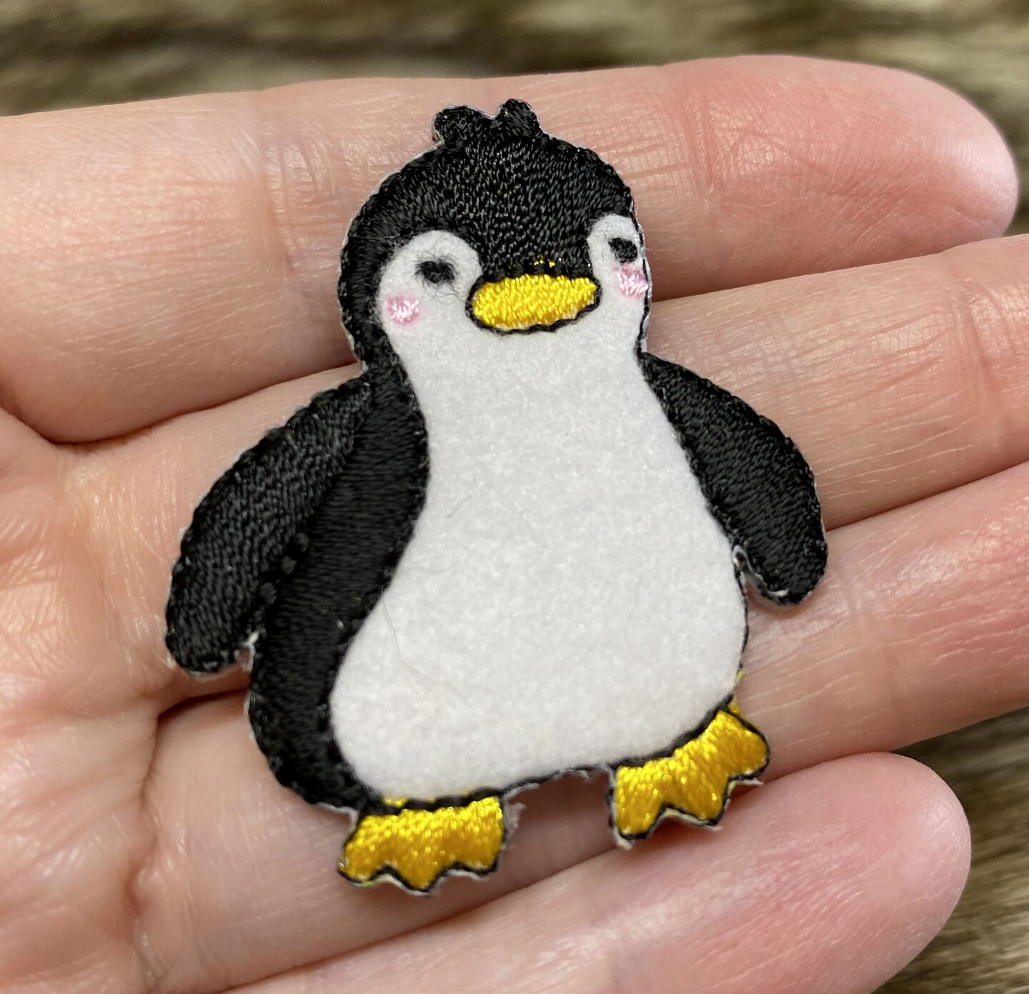 Boy Penguin Embroidered Iron on Patch