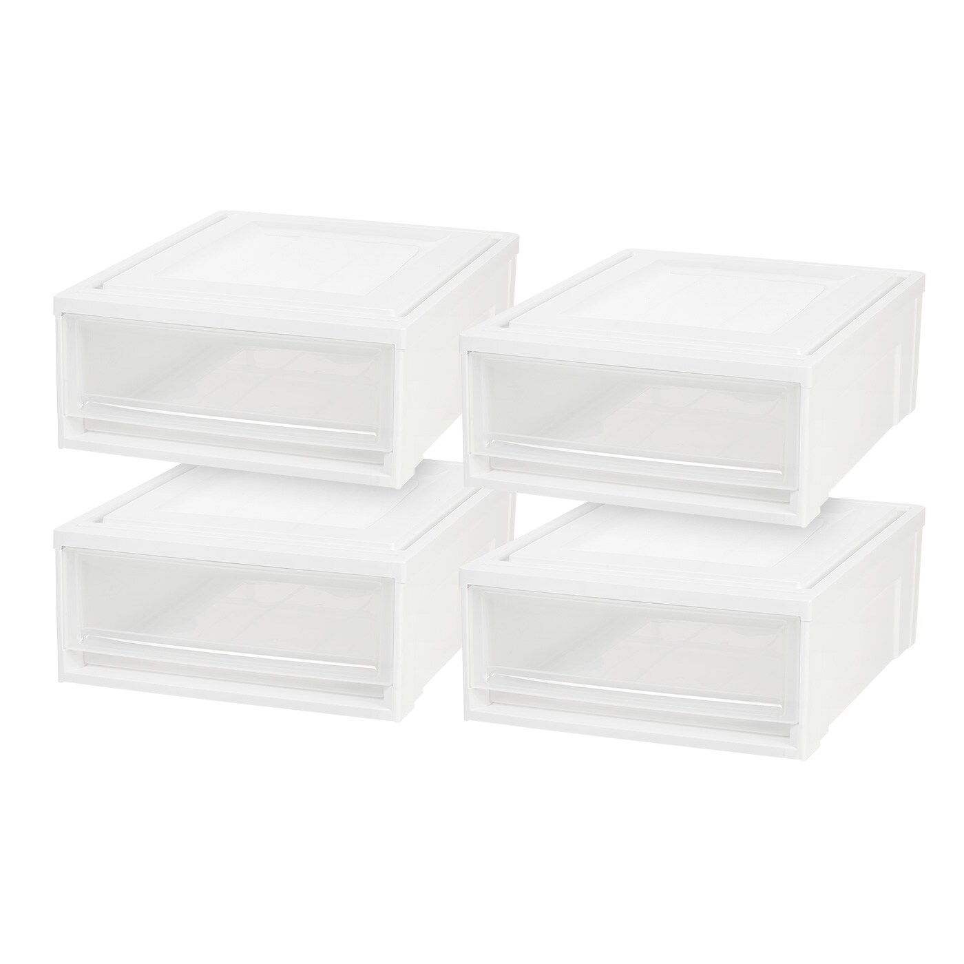 Plastic Clear Stackable Modular Shallow Storage Drawers Chest Box
