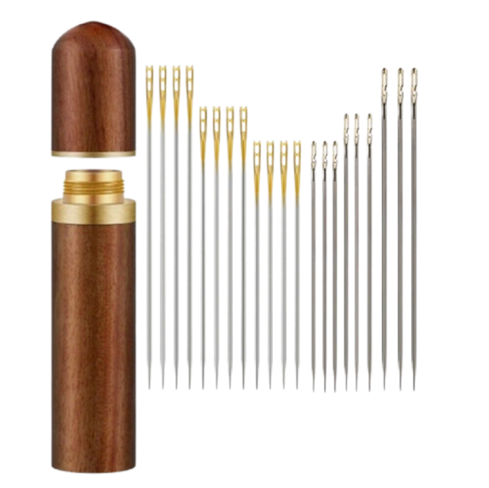 Kitcheniva Stainless Steel Self-Threading Needle With Case 24 Pcs