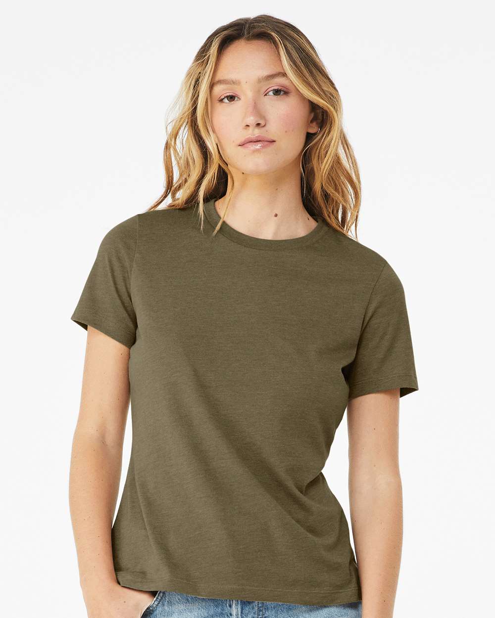 BELLA + CANVAS - Women’s Relaxed Fit Heather Cvc Tee 4.2 Oz 52/48 Ring ...