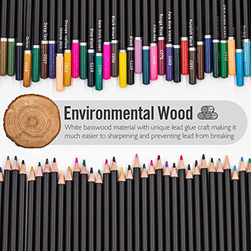 120-Color Colored Pencils, Premium Art Drawing Pencils for Adult Coloring Books, Soft Core, Coloring Pencils for Adults Beginners kids