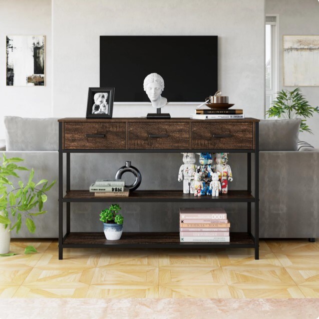 Espresso Sofa Table With Drawers | Baci Living Room