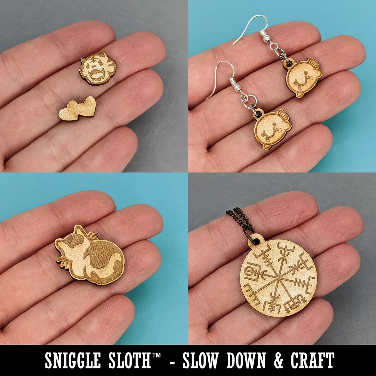 Paint Brush Splatter Mini Wood Shape Charms Jewelry DIY Craft