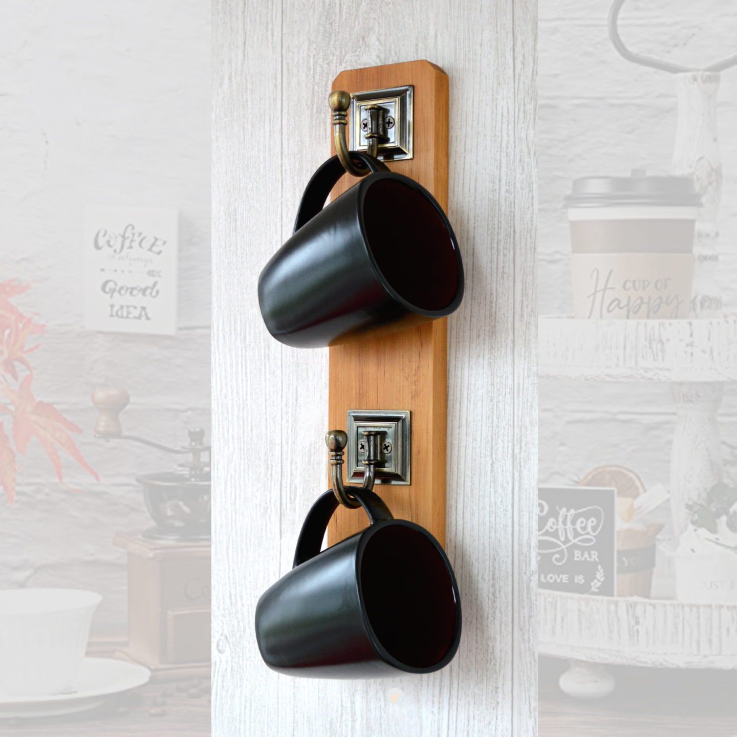 Wall mounted mug online rack vertical