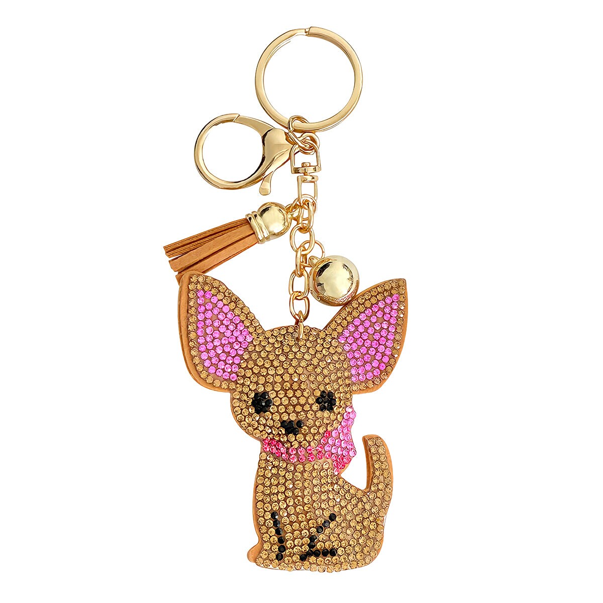 Wrapables Crystal Bling Key Chain Keyring Car Purse Handbag Pendant Charm, Chihuahua