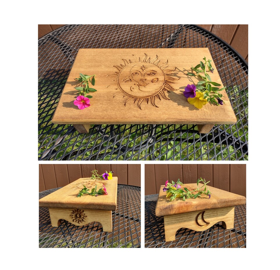 Engraved Sun and Moon Altar Shelf MakerPlace by Michaels