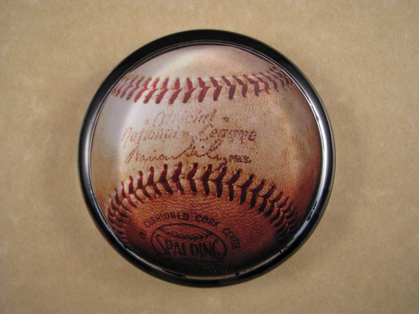 Baseball Paperweight T For Dad Spalding Paperweight Glass