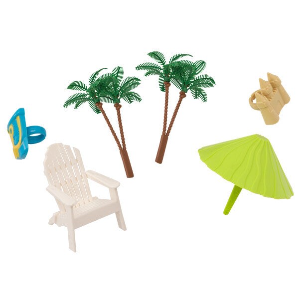 Beach Chair &#x26; Umbrella DecoSet&#xAE; Cake Decoration 