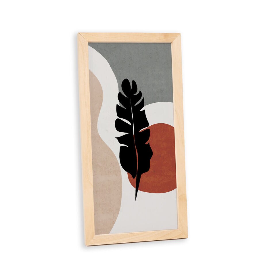 Pastel Leaves Wall Art Wood Sign Framed Home Living Room Decor