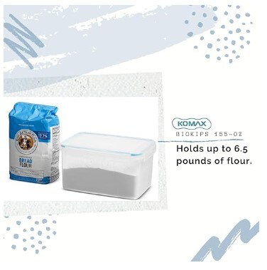 Airtight Food Storage Containers with Lids by Biokips | Set of 6 Kitchen Pantry Organisation and Storage Containers | BPA-free Sugar, Flour, and Dry Food Containers