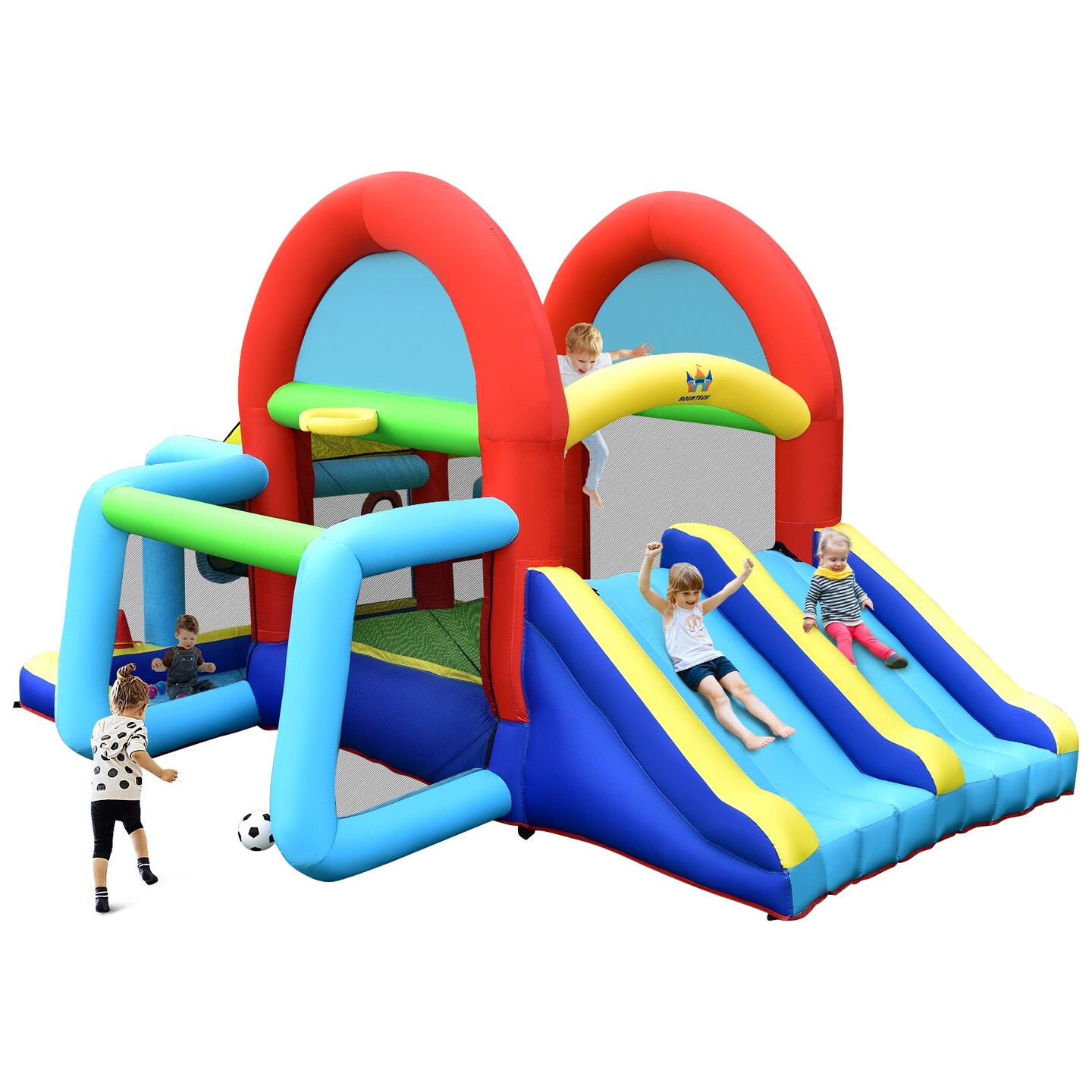 Inflatable Jumping Castle Bounce House with Dual Slides