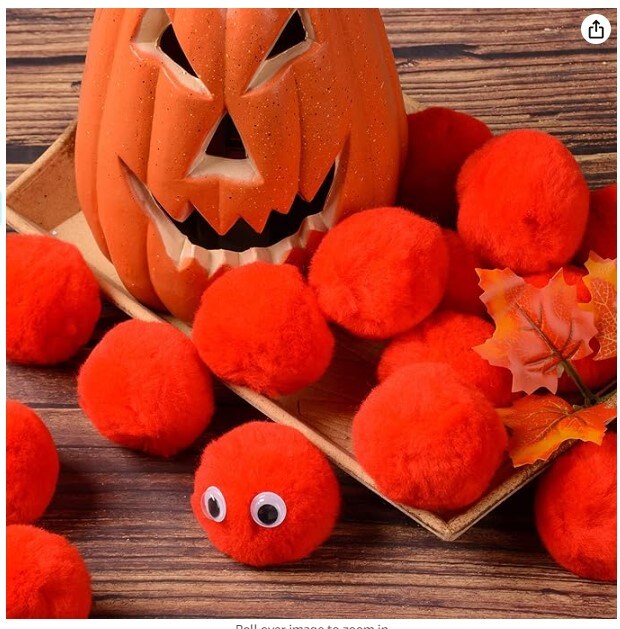 36 Pieces 2 Inch Red Pom Poms Halloween Faux Fur Pompom Ball Large Acrylic  Pom