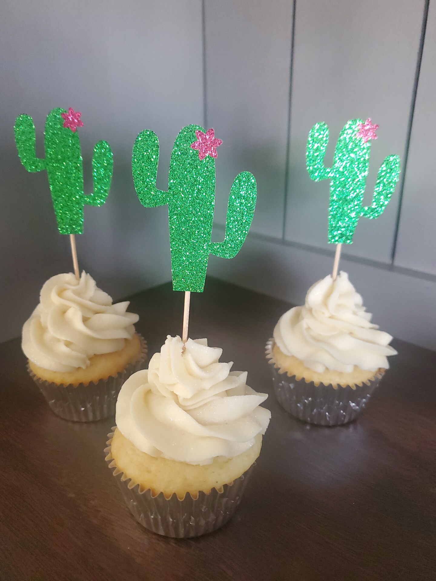 Glitter Cactus Cupcake Topper ~ Cacti Cupcake Topper ~ Birthday Cupcakes product 2