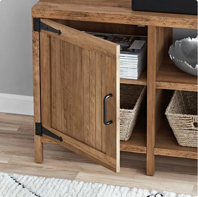Rustic Weathered Oak Farmhouse TV Stand for TVs up to 70&#x22;