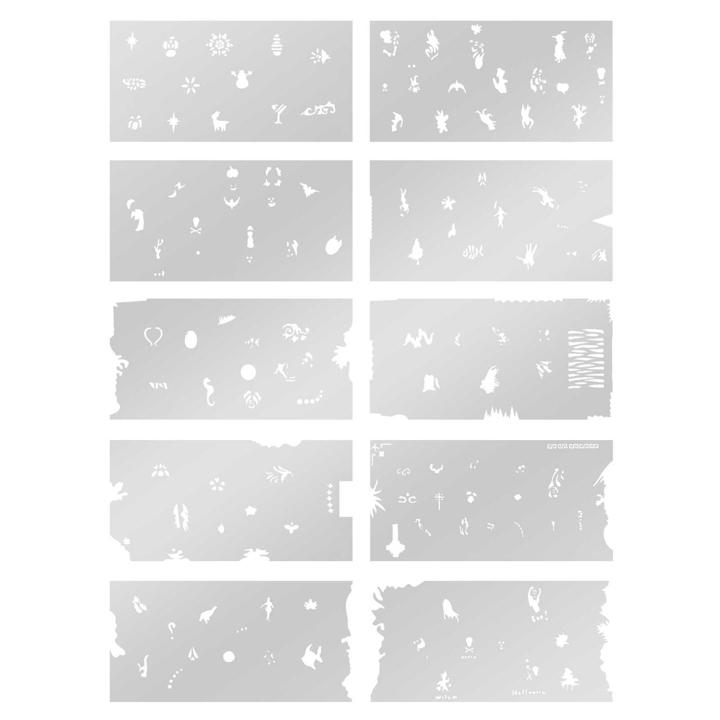 PointZero Pro Airbrush Nail Art Paint Stencil Kit Design Set 9