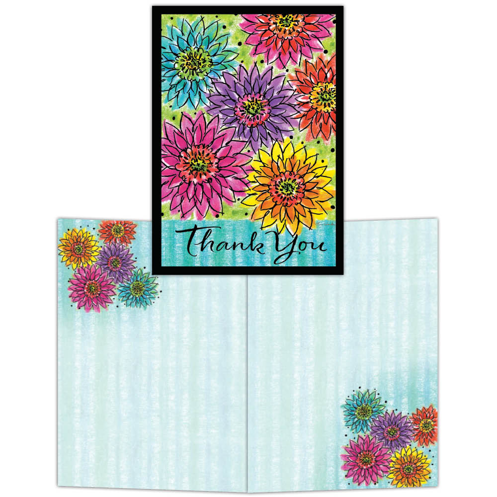 Gerbera Daisies - Boxed Blank Thank You Cards -15 Cards &#x26; Envelopes